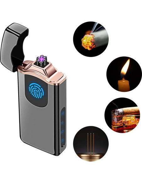 Encendedor de Plasma Triple Arco Lesbri Recargable USB Negro