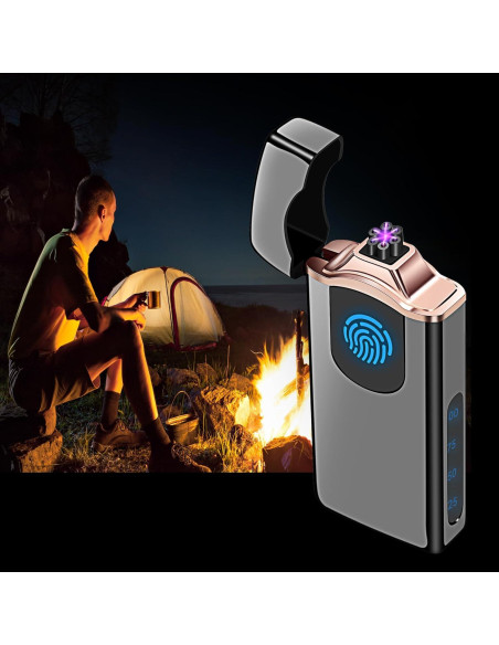 Encendedor de Plasma Triple Arco Lesbri Recargable USB Negro