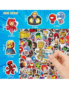 200 Pegatinas de Superhéroes DeaDamHaDa para Laptop y Botellas 2