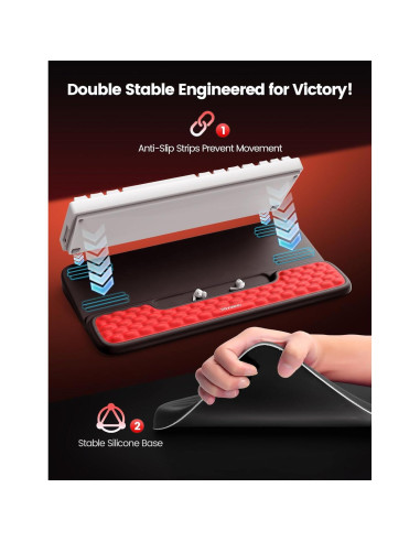 Soporte de Teclado Vaydeer con Reposamuñecas Ergonómico Rojo