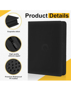 Carpeta de Tarjetas de Comercio Qurhafoo 1024 Páginas PU Negra 2