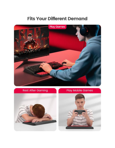 Soporte de Teclado Vaydeer con Reposamuñecas Ergonómico Rojo