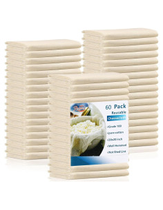 60 Piezas Tela de Queso Reutilizable Peryiter 50.8x50.8 cm