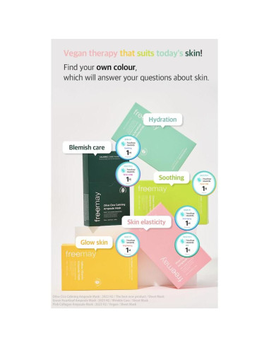 Mascarilla Facial Vegana Freemay Cica de Oliva 10 Hojas 27ml