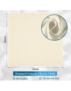 60 Piezas Tela de Queso Reutilizable Peryiter 50.8x50.8 cm 2