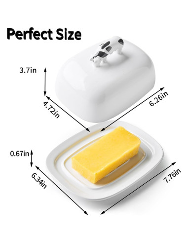 Plato para Mantequilla con Tapa Meideal 19.7x16.1cm Cerámica