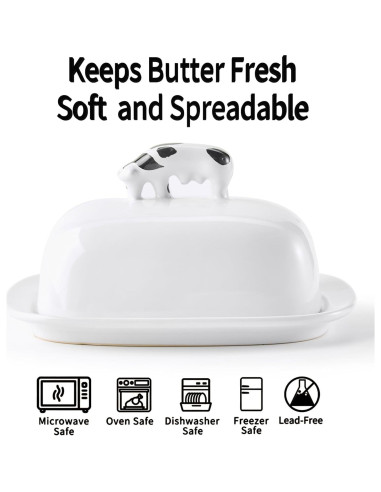Plato para Mantequilla con Tapa Meideal 19.7x16.1cm Cerámica