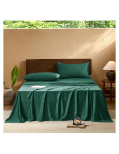 Conjunto de Sábanas Queen EVERLY de Viscosa Orgánica 400 Hilos Aqua