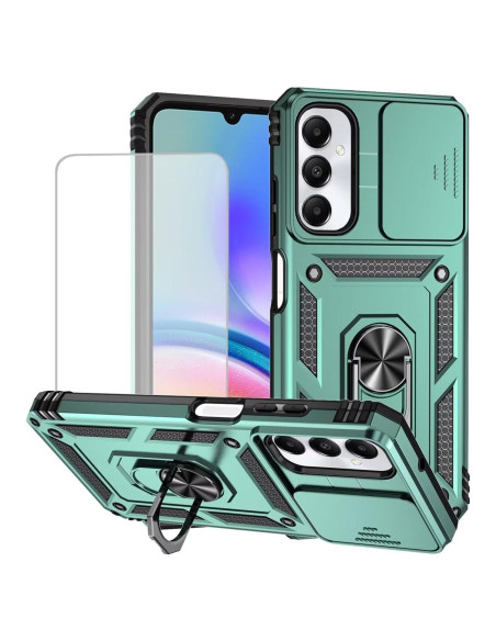 Funda protectora Samsung Galaxy A05S con soporte y vidrio templado