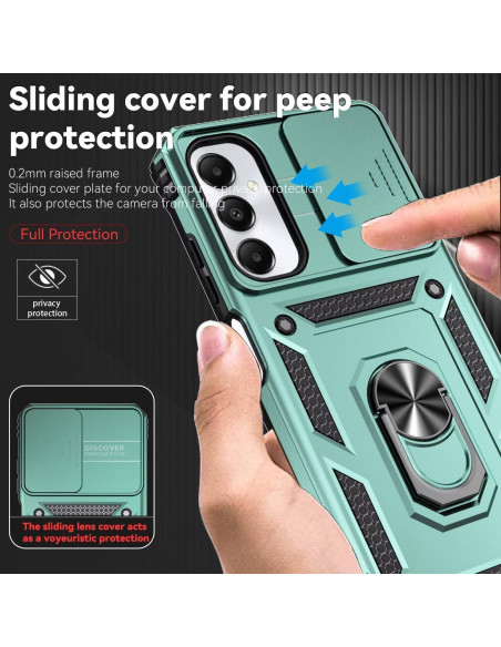 Funda protectora Samsung Galaxy A05S con soporte y vidrio templado