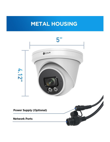 Cámara de Seguridad 4COVR 5MP PoE Domo IP Resistente al Agua