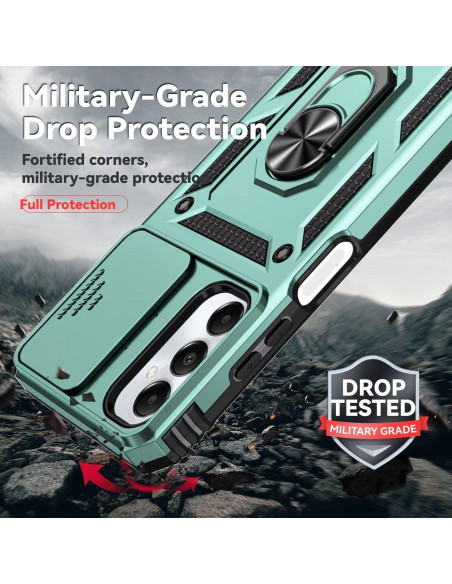 Funda protectora Samsung Galaxy A05S con soporte y vidrio templado