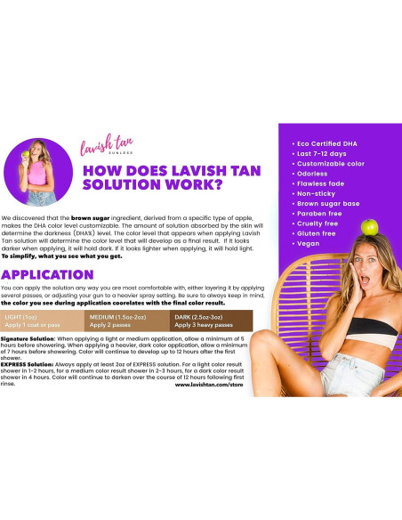 Bronceador en Spray Rápido Lavish Tan 226g - Base Violeta