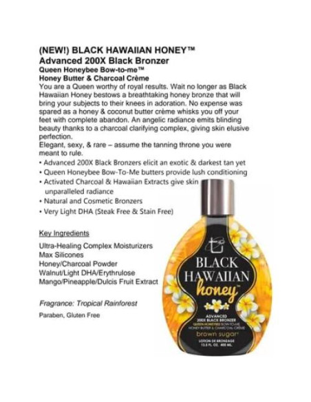 Miel Hawaiana Negra 200X Bronceador Avanzado 382.7g