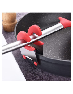 Soporte para Cuchara de Olla AKOAK Acero Inoxidable Rojo