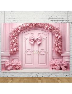 Fondo de Fotografía Navideño Rosa 300x240cm MIXIANG 2