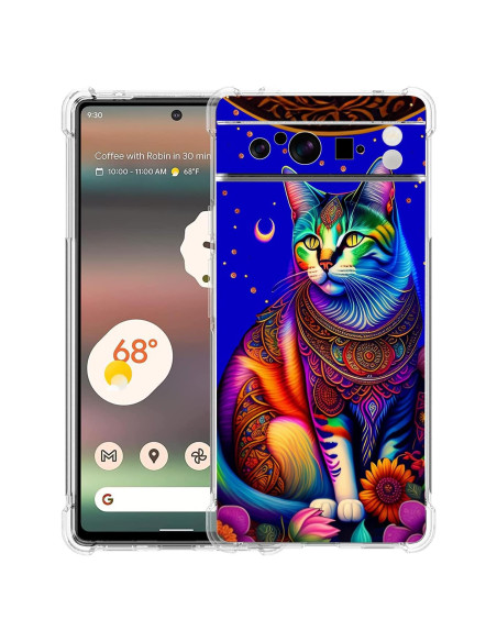 Funda Protectora TPU Google Pixel 8 Pro Mandala Gato Floral