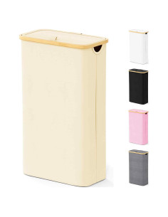 Cesta de Ropa SpaceAid Slim 65L con Tapa Beige Plegable
