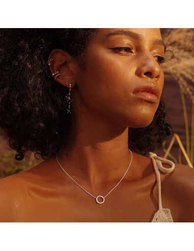 Collar Choker Fettero Dorado 14K Luna Nueva 43 cm Ajustable