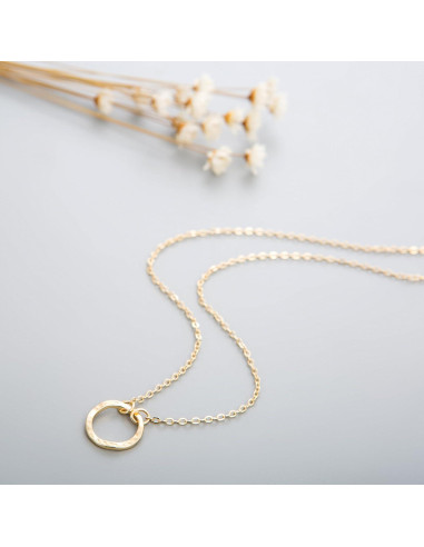 Collar Choker Fettero Dorado 14K Luna Nueva 43 cm Ajustable