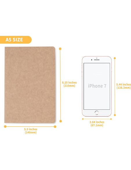 Cuaderno Kraft A5 TWONE 15 Paquetes 60 Páginas Rayadas