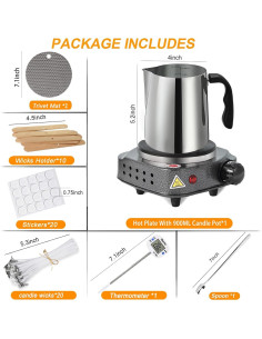 Kit de Fabricación de Velas BBAXI con Olla Derretidora 900ml 2