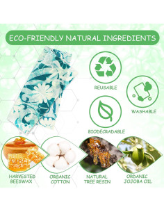 Envolturas de Cera de Abeja Reutilizables Celsirex - 4 Piezas Ecológicas 2