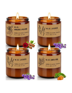 Set de 4 Velas Aromáticas de Soja FKJOL - Lavanda y Más
