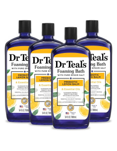 Baño Espumoso Dr Teal con Sal de Epsom y Limón 1008 ml x 4