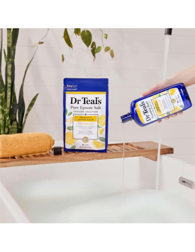 Baño Espumoso Dr Teal con Sal de Epsom y Limón 1008 ml x 4