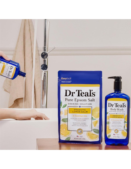 Baño Espumoso Dr Teal con Sal de Epsom y Limón 1008 ml x 4