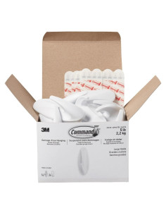 Ganchos Decorativos Command Grandes 16 Piezas 2.27 kg Blanco