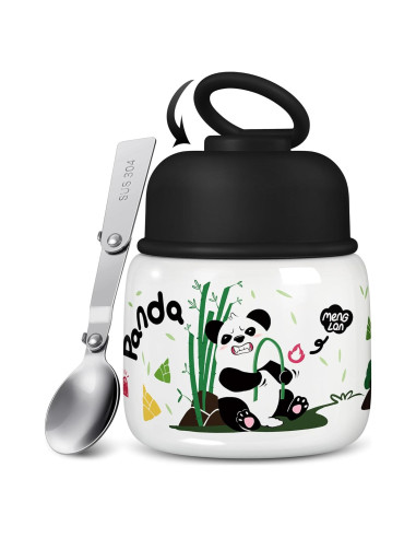 Termo Aislado KTKUDY 0.5L con Cuchara Plegable - Tarro de Comida