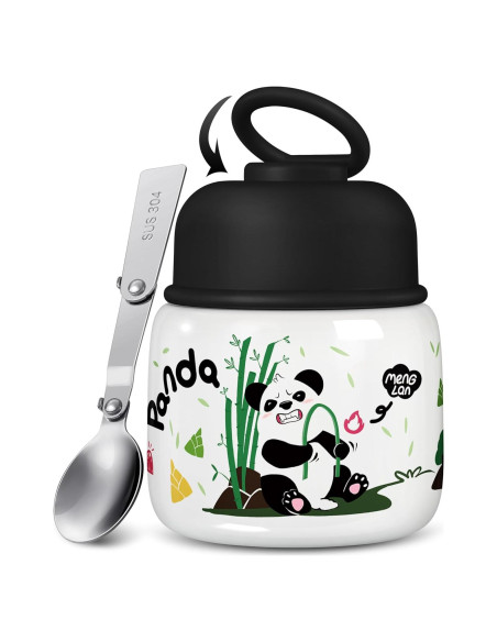 Termo Aislado KTKUDY 0.5L con Cuchara Plegable - Tarro de Comida