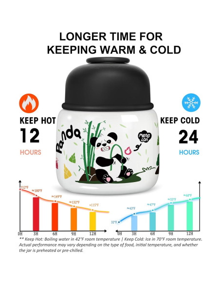 Termo Aislado KTKUDY 0.5L con Cuchara Plegable - Tarro de Comida