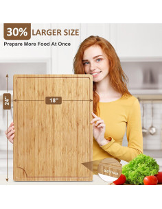 Tabla de Cortar de Bambú GAOMON 61x46 cm con Canal de Jugo 2