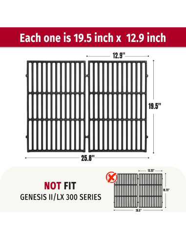Parrillas de Reemplazo X Home para Weber Genesis 300 - Hierro Fundido