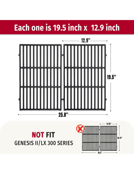 Parrillas de Reemplazo X Home para Weber Genesis 300 - Hierro Fundido