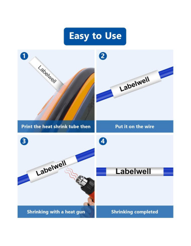 Etiquetas Termocontraíbles Labelwell HSe-221 3-Pack 8.8mm Negro