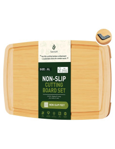 Tabla de Cortar Antideslizante Socisen de Bambú 44.5x30.5 cm