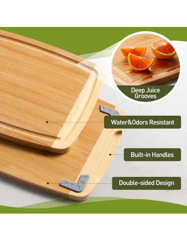 Tabla de Cortar Antideslizante Socisen de Bambú 44.5x30.5 cm