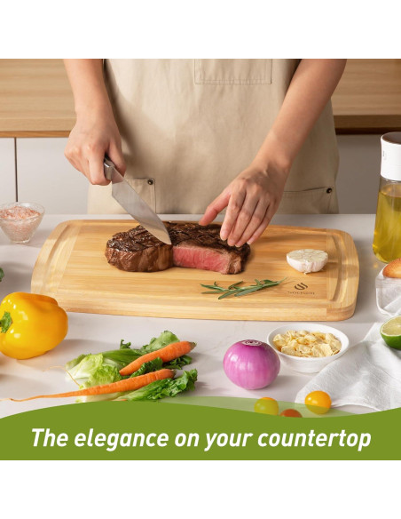 Tabla de Cortar Antideslizante Socisen de Bambú 44.5x30.5 cm