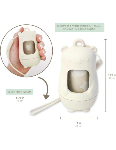 Dispensador de Bolsas Desechables Moodie 105 Bolsas Vainilla