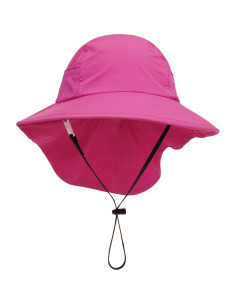 Sombrero de Playa Niños UV Ajustable Rojo Rosa 2-6 Años 2