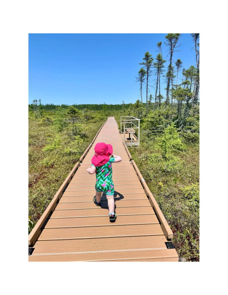 Sombrero de Playa Niños UV Ajustable Rojo Rosa 2-6 Años