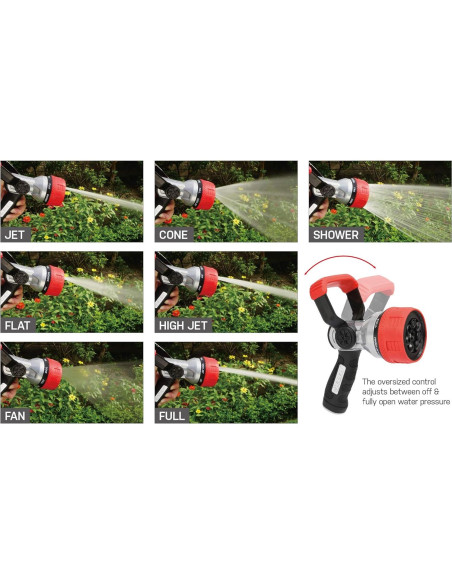 Boquilla de Manguera de Bombero Eden 96806 Metal 7 Patrones