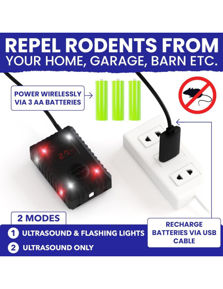 Repelente de Roedores Ultrasonido BugBane BB-RodCar-V3 12V