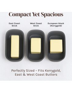 Plato de Mantequilla Grande Cooler Kitchen Gris con Tapa 2