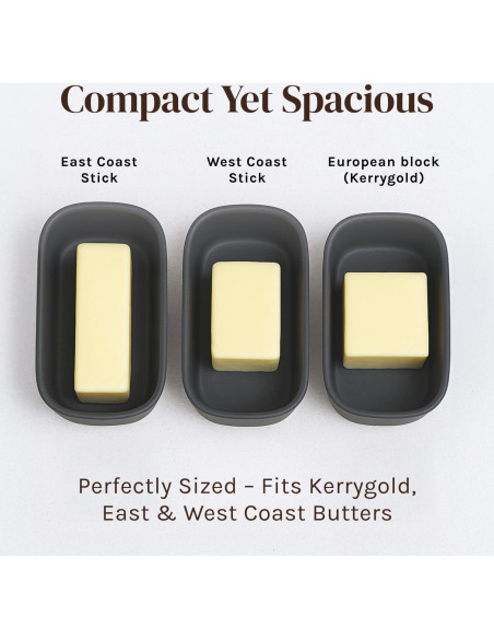 Plato de Mantequilla Grande Cooler Kitchen Gris con Tapa