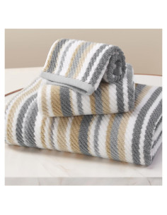 Juego de Toallas de Algodón VOOVA & MOVAS 3 Piezas Rayadas